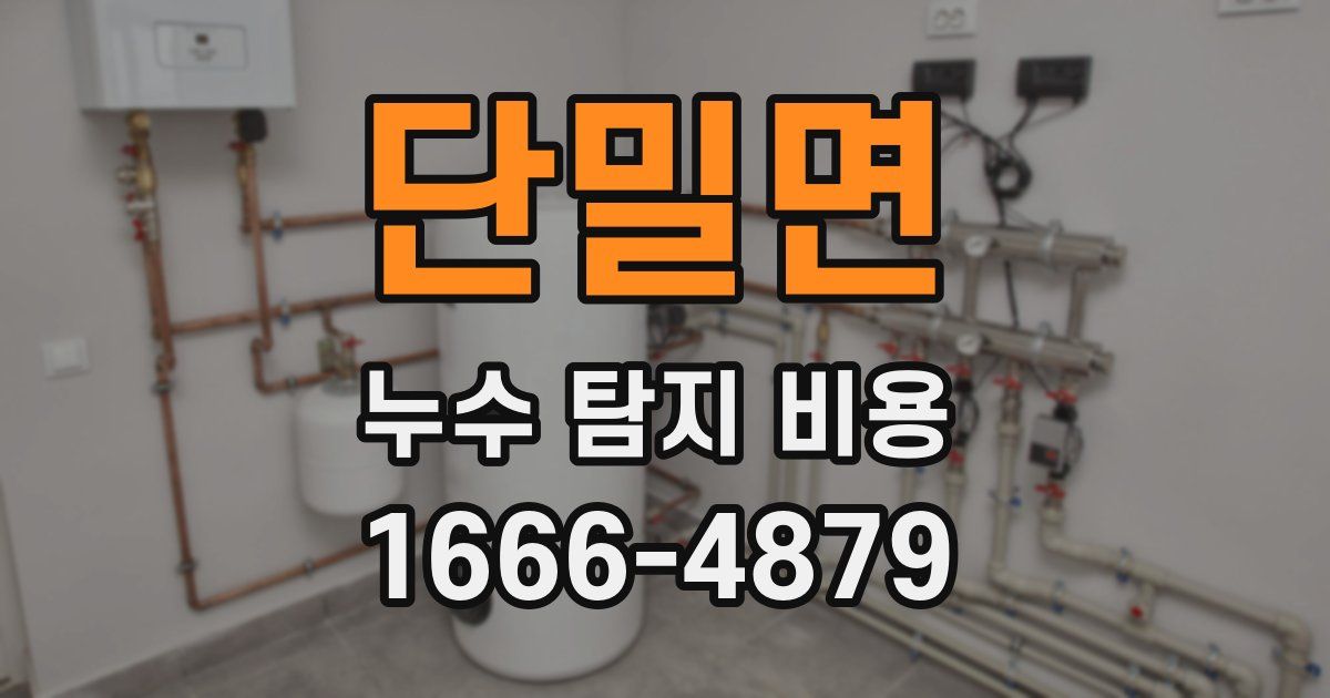 단밀면 누수 탐지 비용