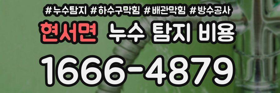 현서면 누수 탐지 비용