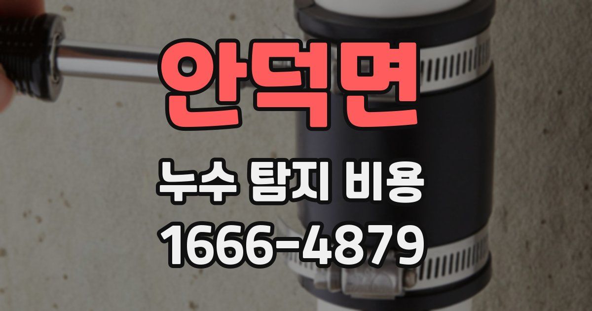 안덕면 누수 탐지 비용