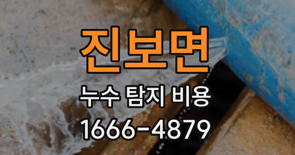 진보면 누수 탐지 비용