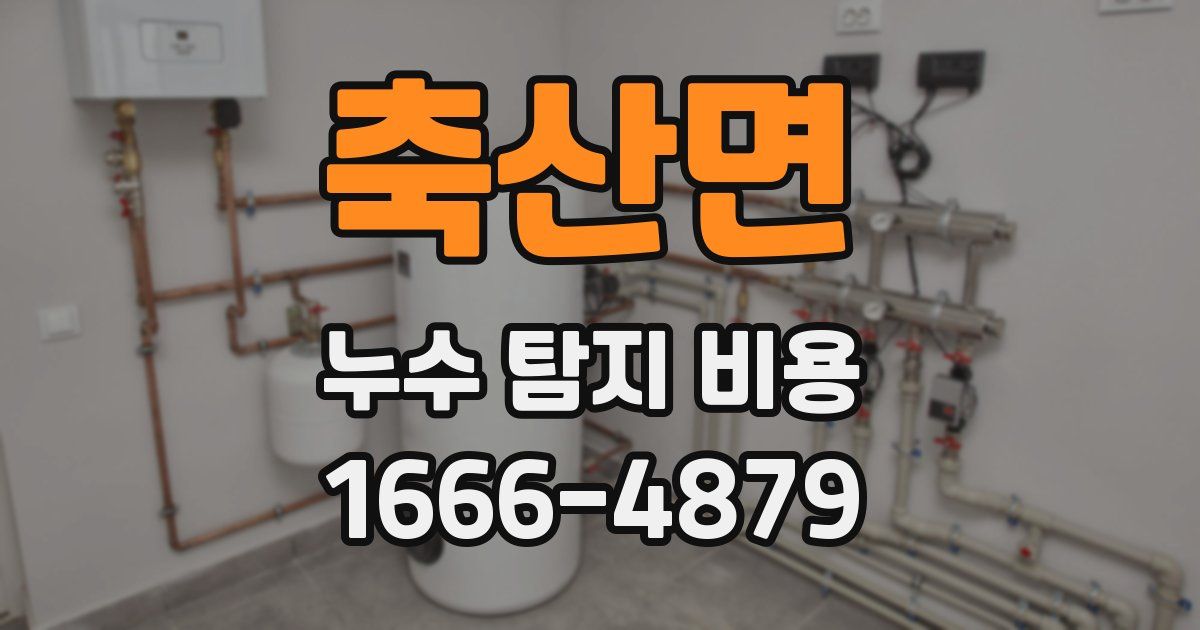축산면 누수 탐지 비용