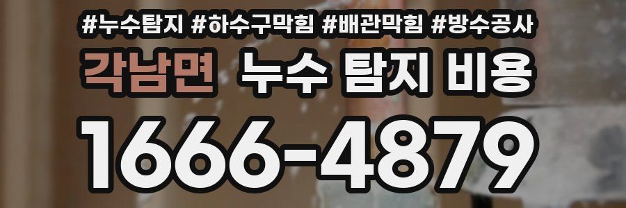 각남면 누수 탐지 비용