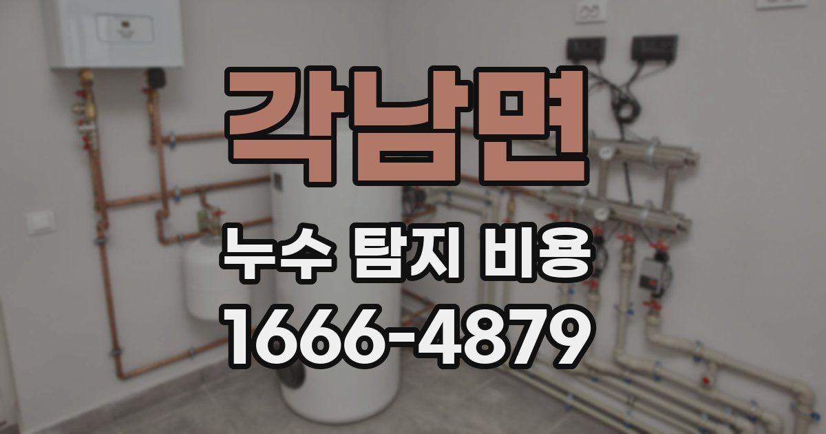 각남면 누수 탐지 비용