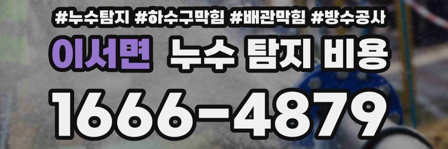 이서면 누수 탐지 비용