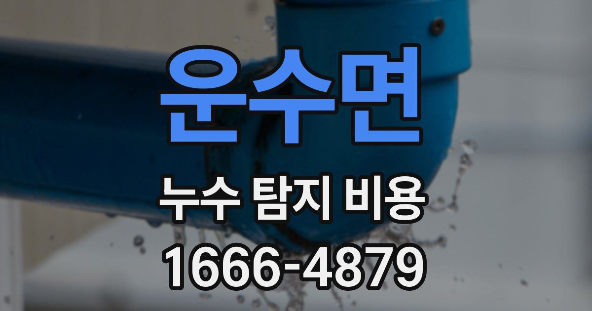 운수면 누수 탐지 비용