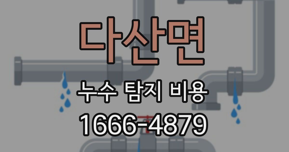 다산면 누수 탐지 비용