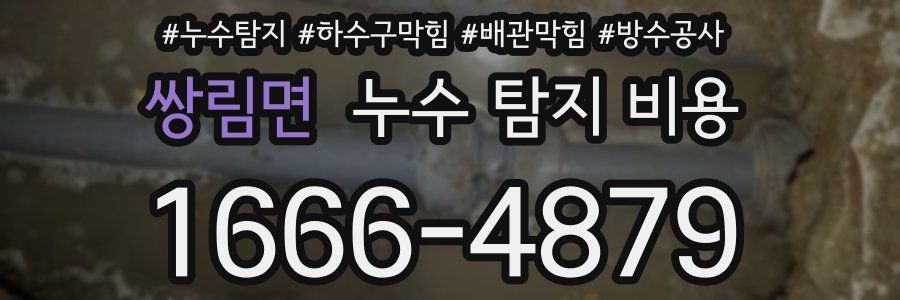 쌍림면 누수 탐지 비용