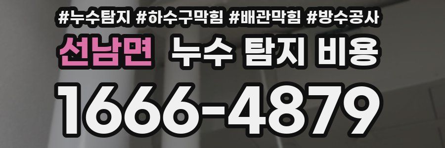 선남면 누수 탐지 비용