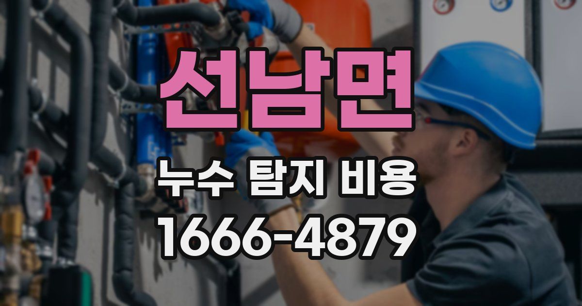 선남면 누수 탐지 비용