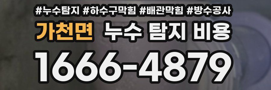가천면 누수 탐지 비용