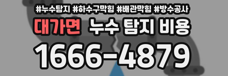 대가면 누수 탐지 비용