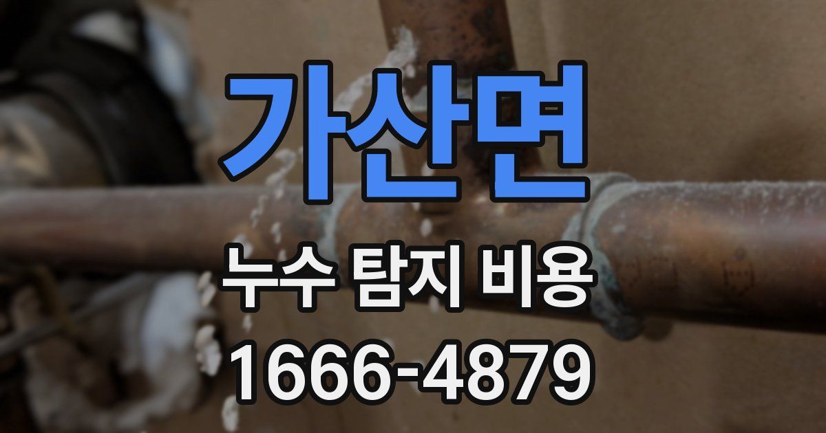 가산면 누수 탐지 비용