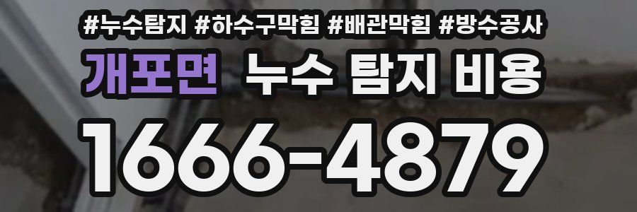 개포면 누수 탐지 비용