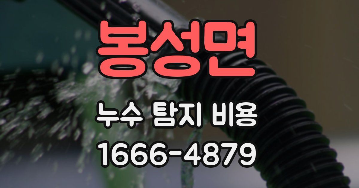봉성면 누수 탐지 비용