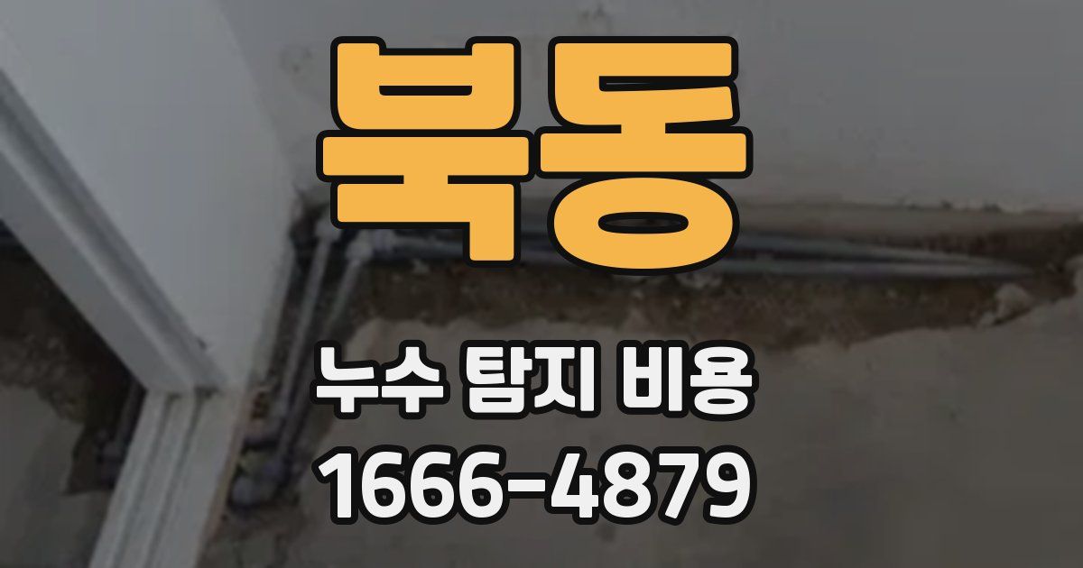 북동 누수 탐지 비용