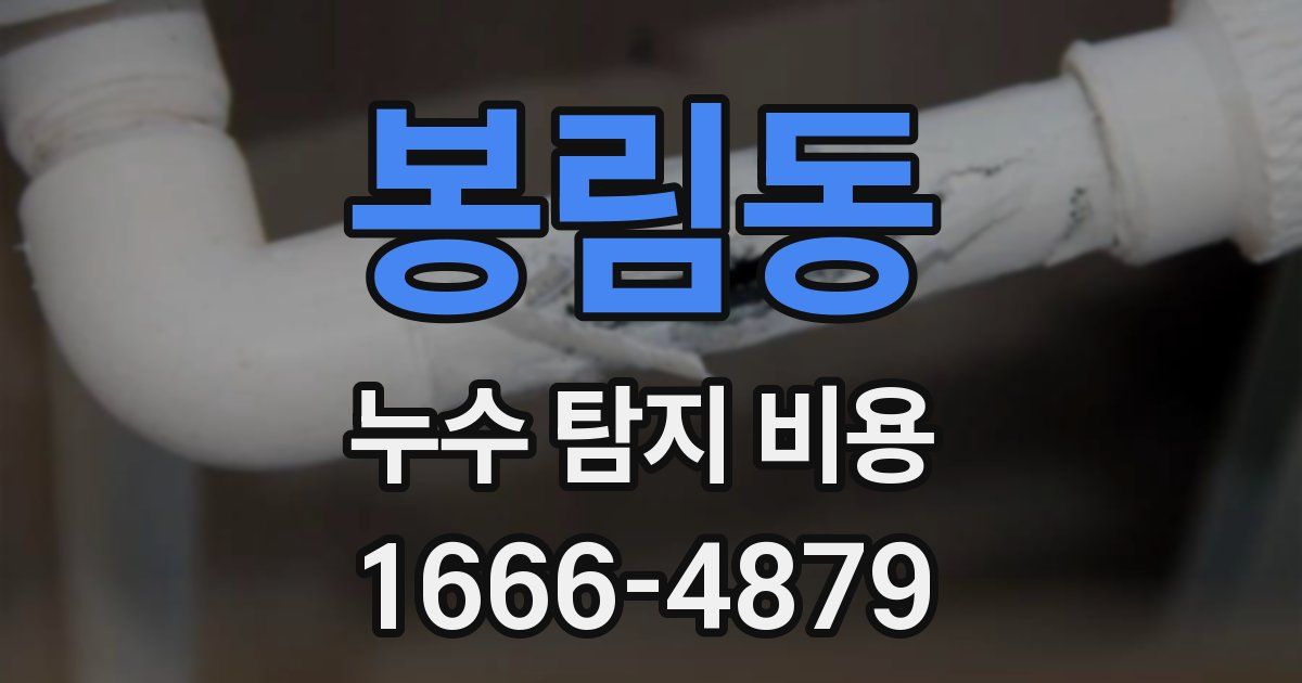봉림동 누수 탐지 비용