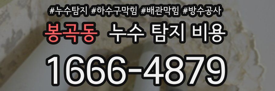 봉곡동 누수 탐지 비용