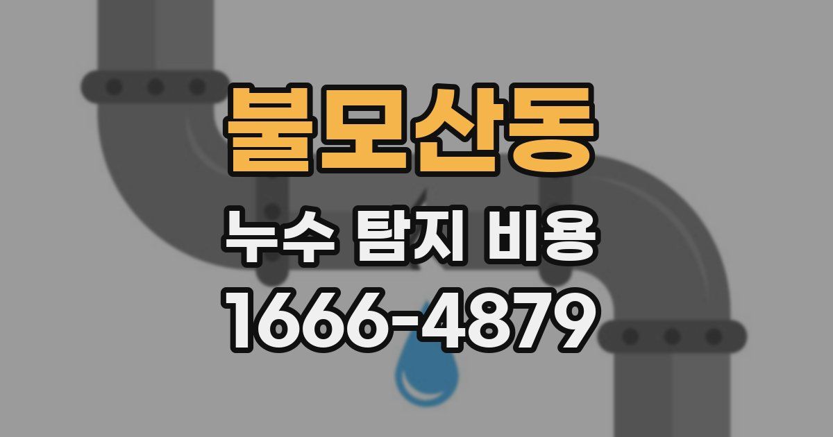 불모산동 누수 탐지 비용