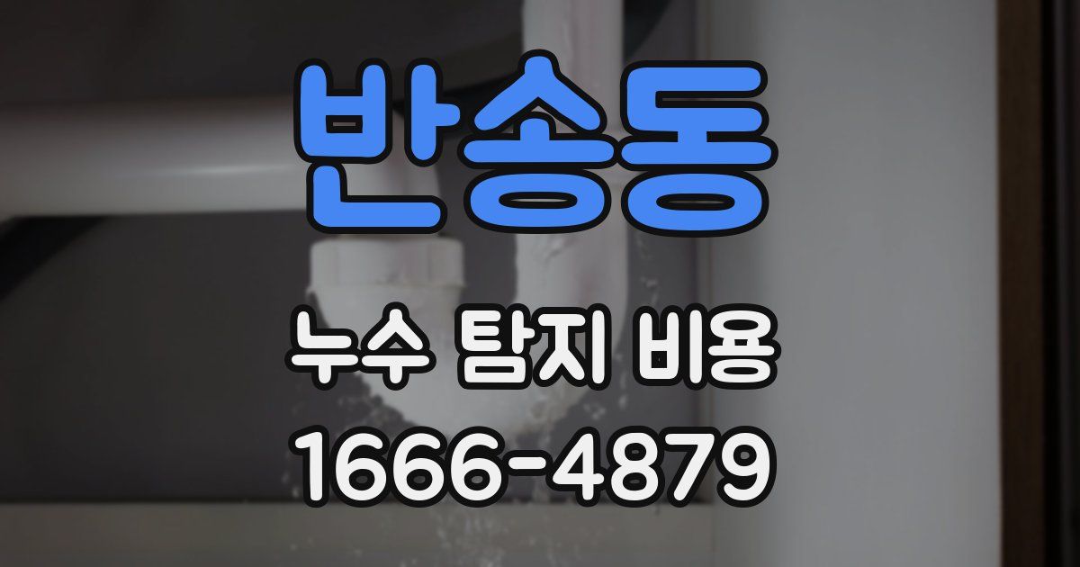 반송동 누수 탐지 비용