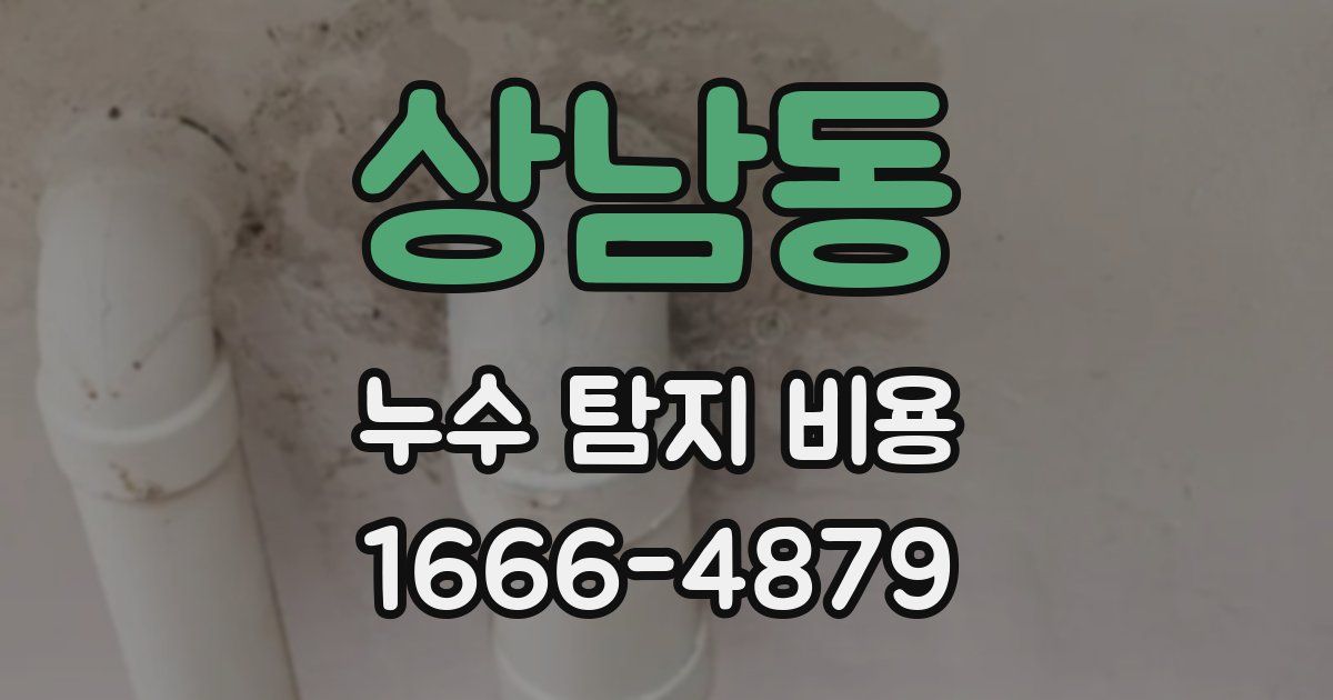 상남동 누수 탐지 비용