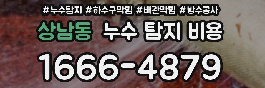 상남동 누수 탐지 비용
