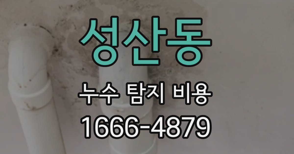 성산동 누수 탐지 비용