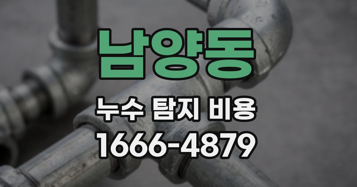남양동 누수 탐지 비용