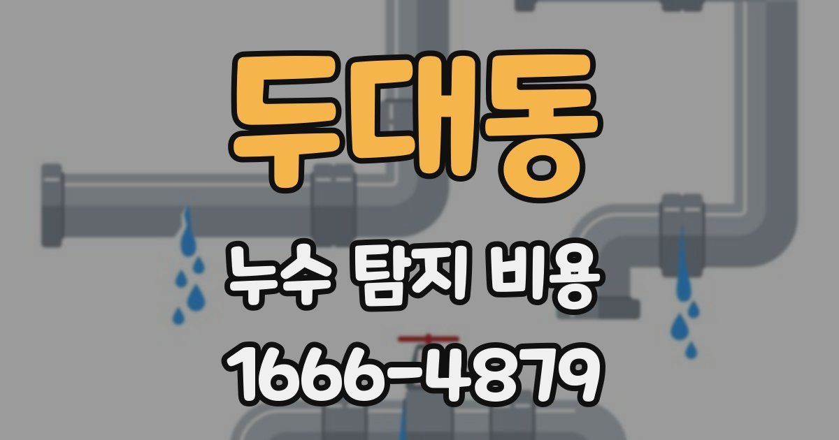 두대동 누수 탐지 비용
