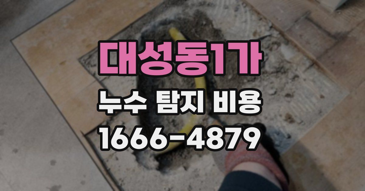 대성동1가 누수 탐지 비용