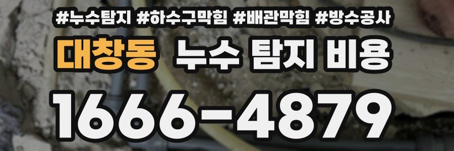 대창동 누수 탐지 비용