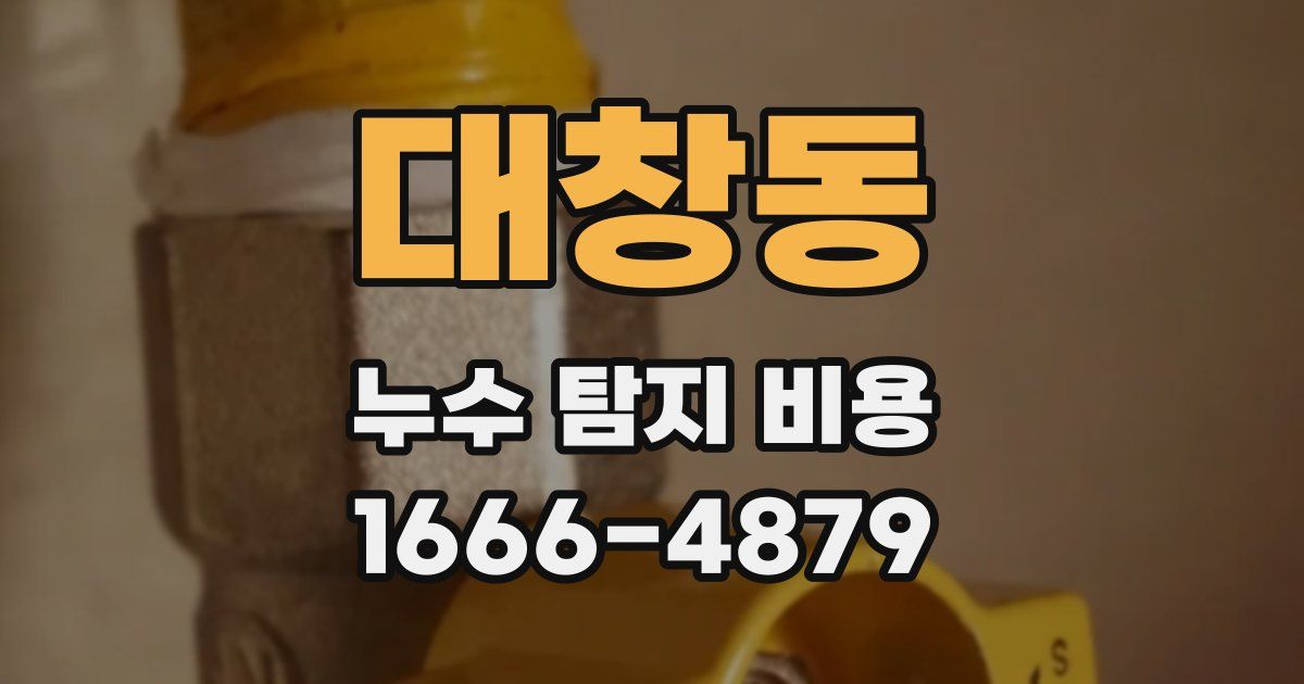 대창동 누수 탐지 비용