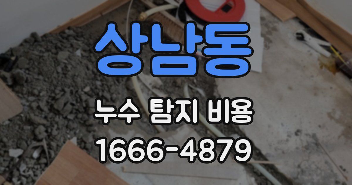 상남동 누수 탐지 비용
