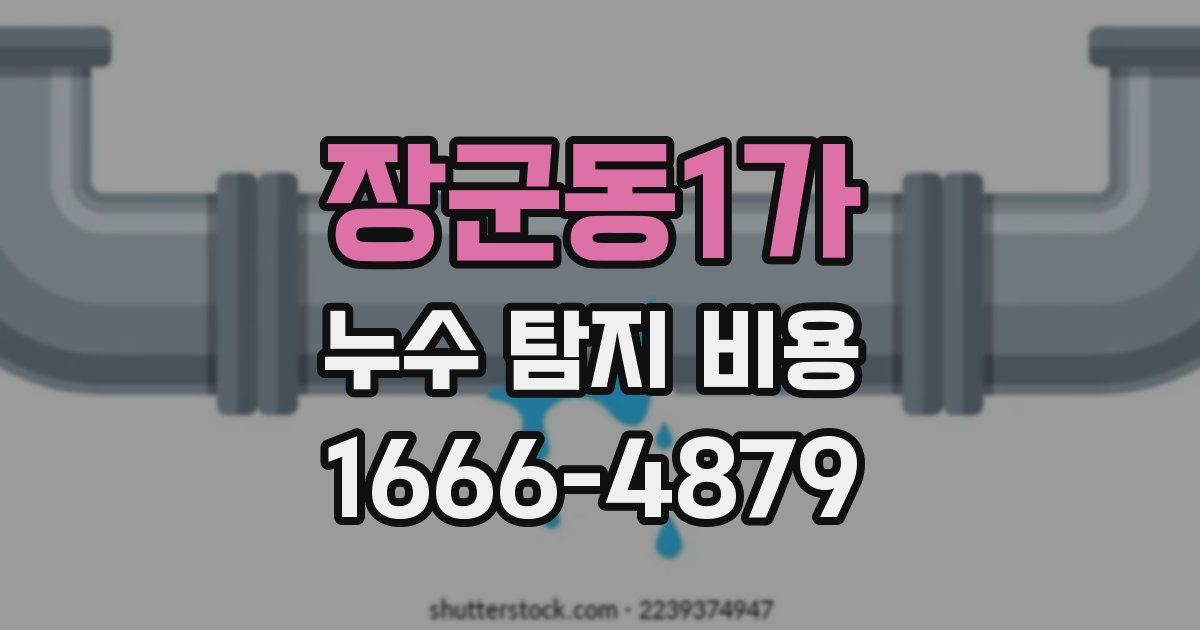 장군동1가 누수 탐지 비용