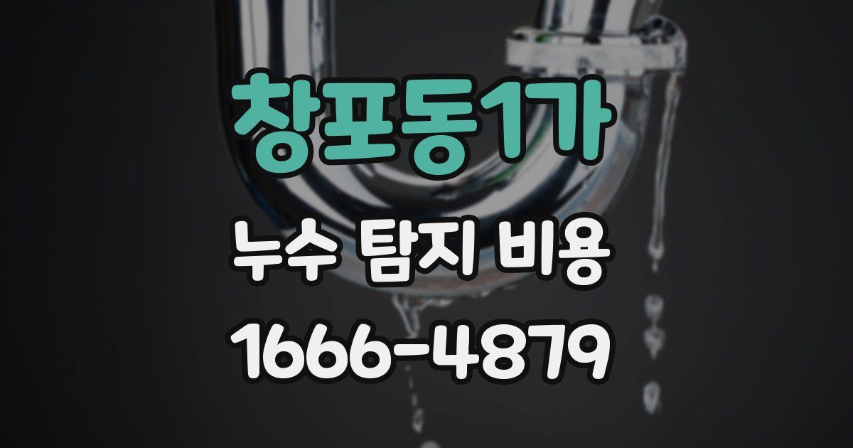 창포동1가 누수 탐지 비용