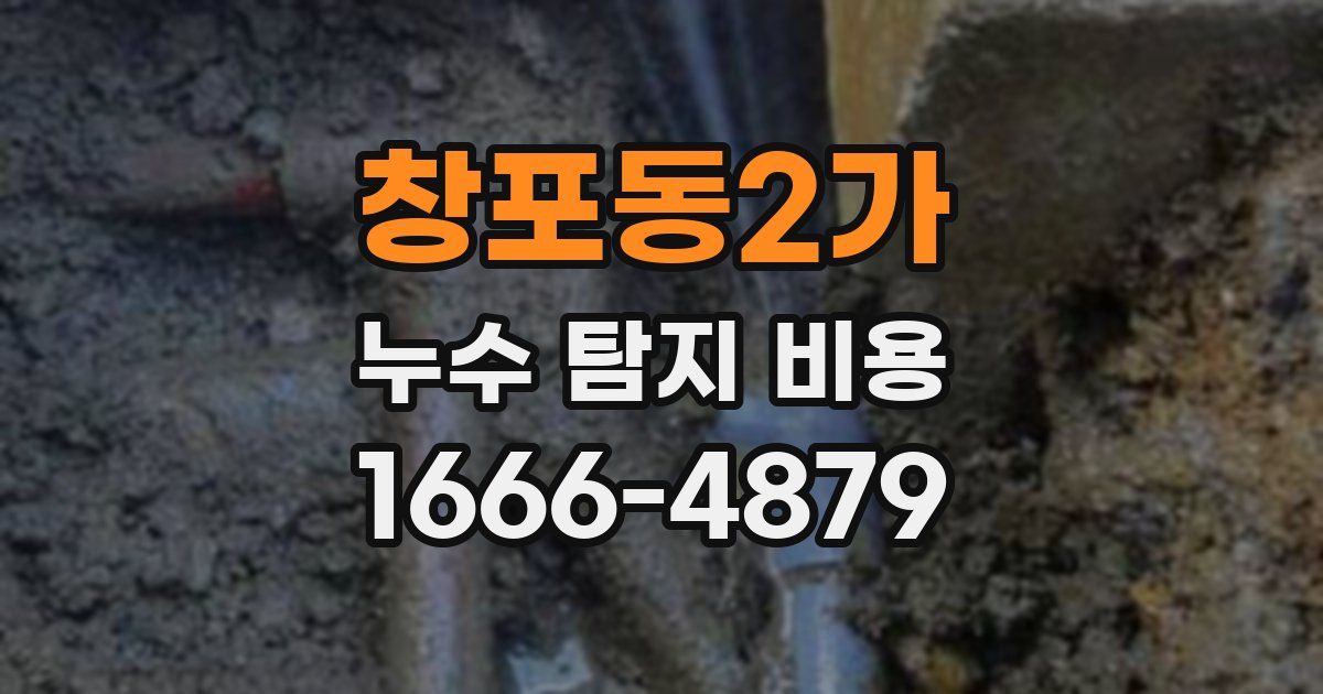 창포동2가 누수 탐지 비용