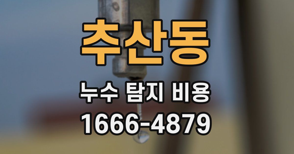 추산동 누수 탐지 비용