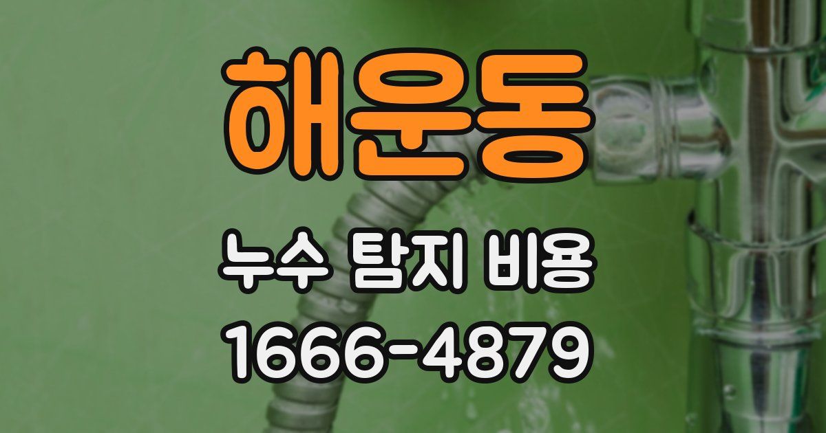 해운동 누수 탐지 비용
