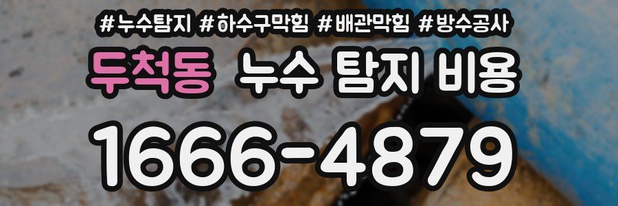 두척동 누수 탐지 비용