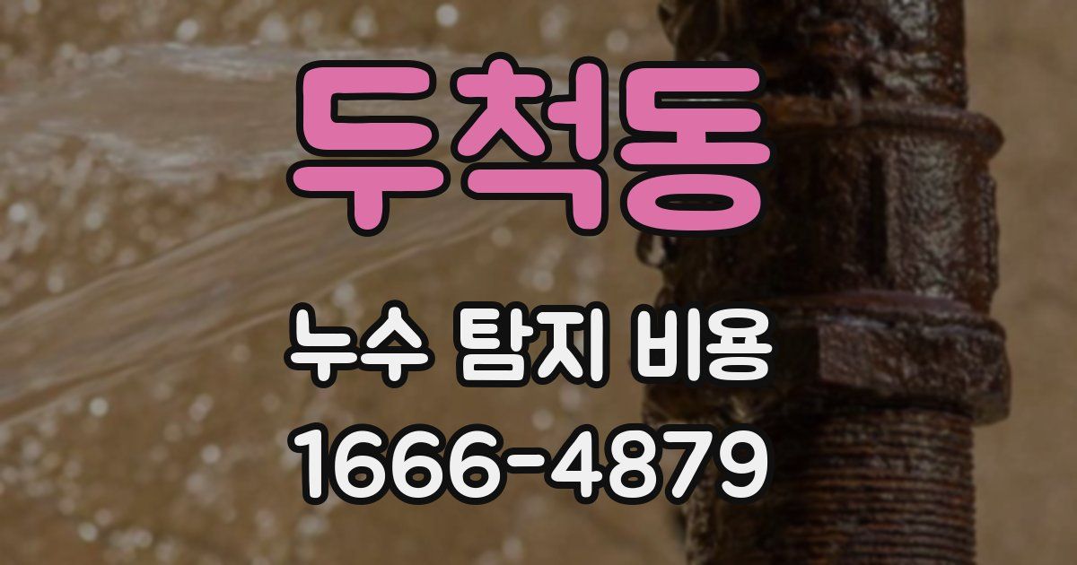 두척동 누수 탐지 비용
