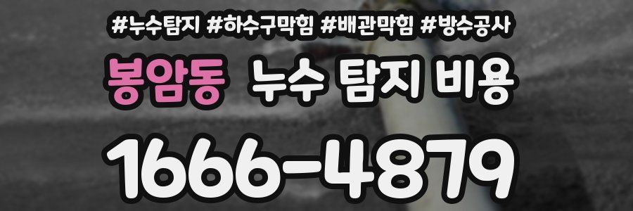 봉암동 누수 탐지 비용