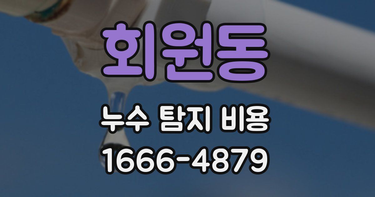 회원동 누수 탐지 비용