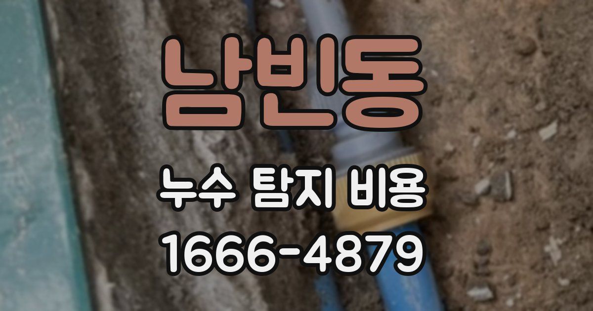 남빈동 누수 탐지 비용