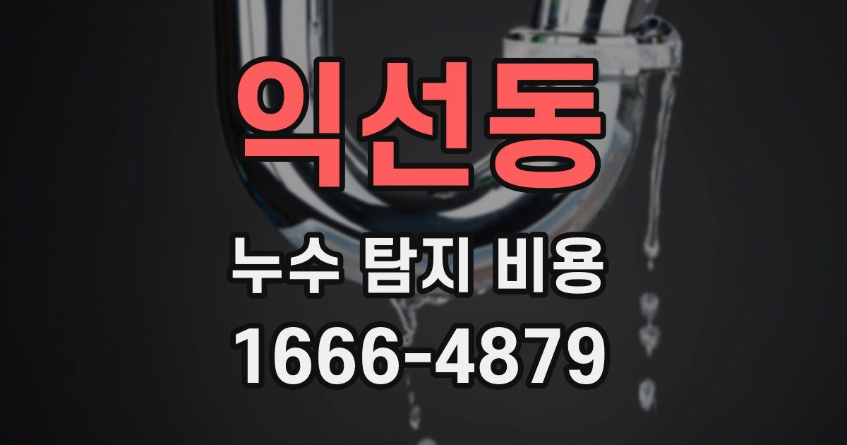 익선동 누수 탐지 비용