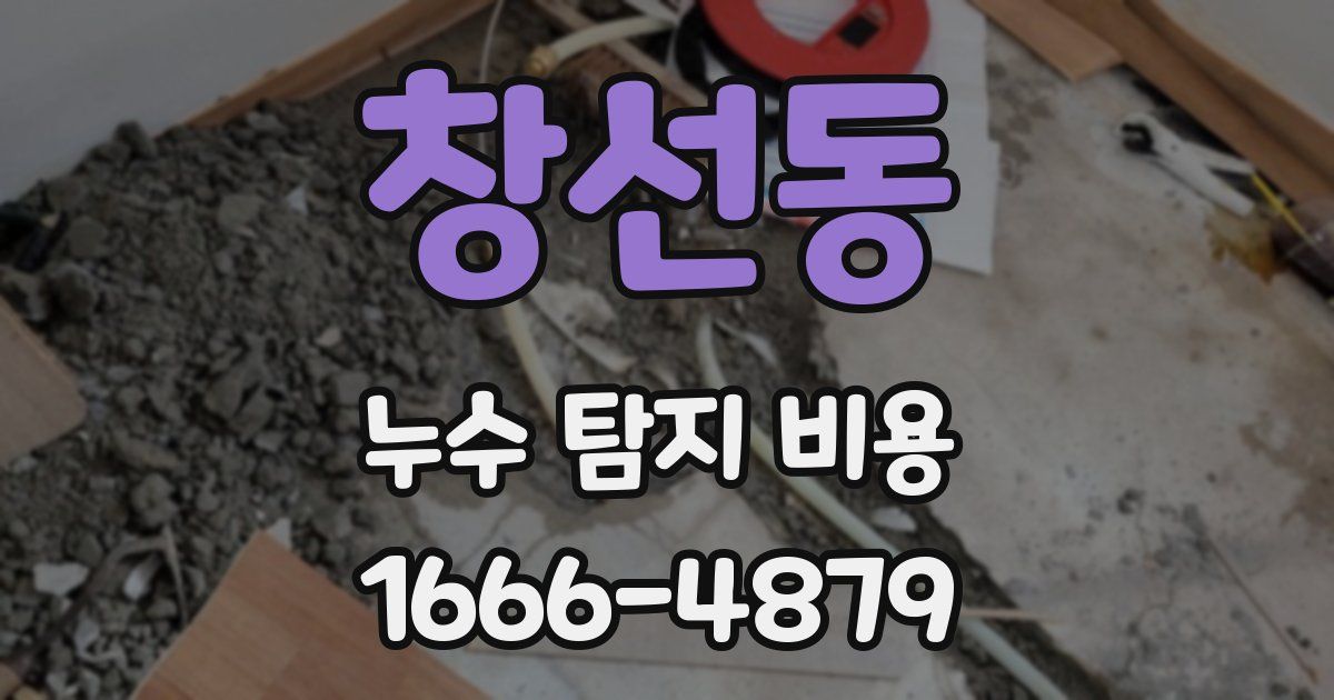 창선동 누수 탐지 비용