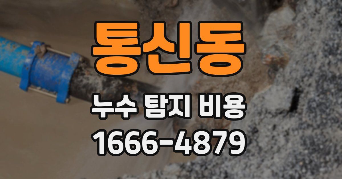 통신동 누수 탐지 비용