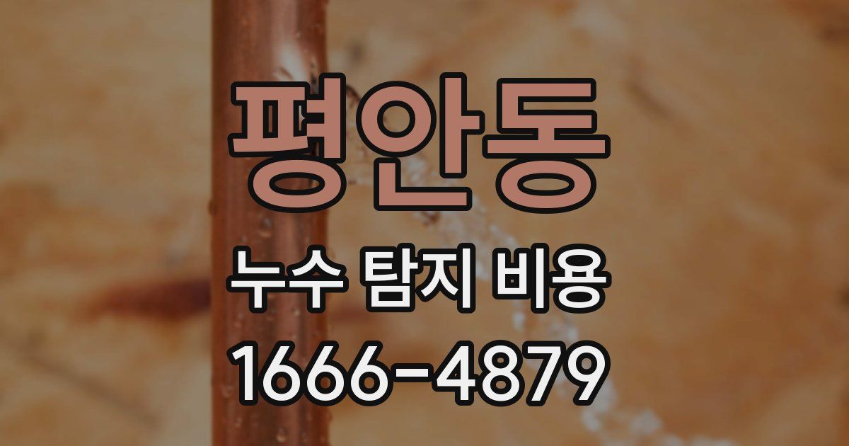 평안동 누수 탐지 비용