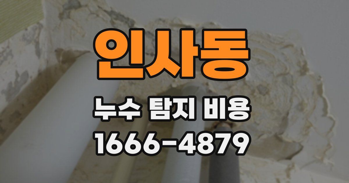 인사동 누수 탐지 비용
