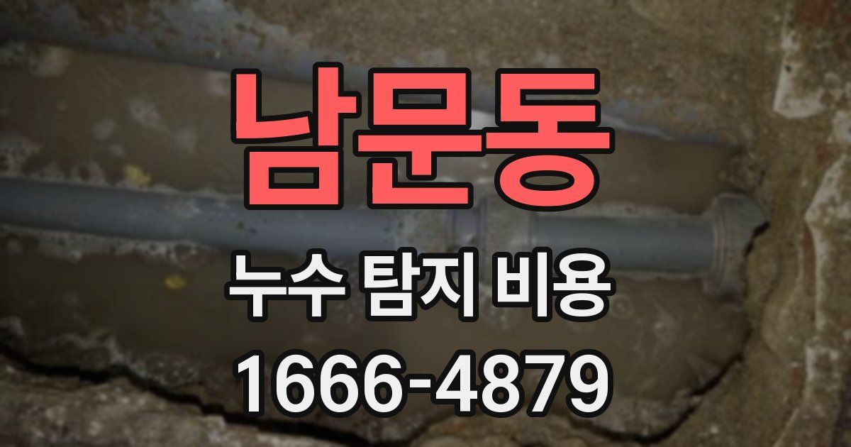 남문동 누수 탐지 비용