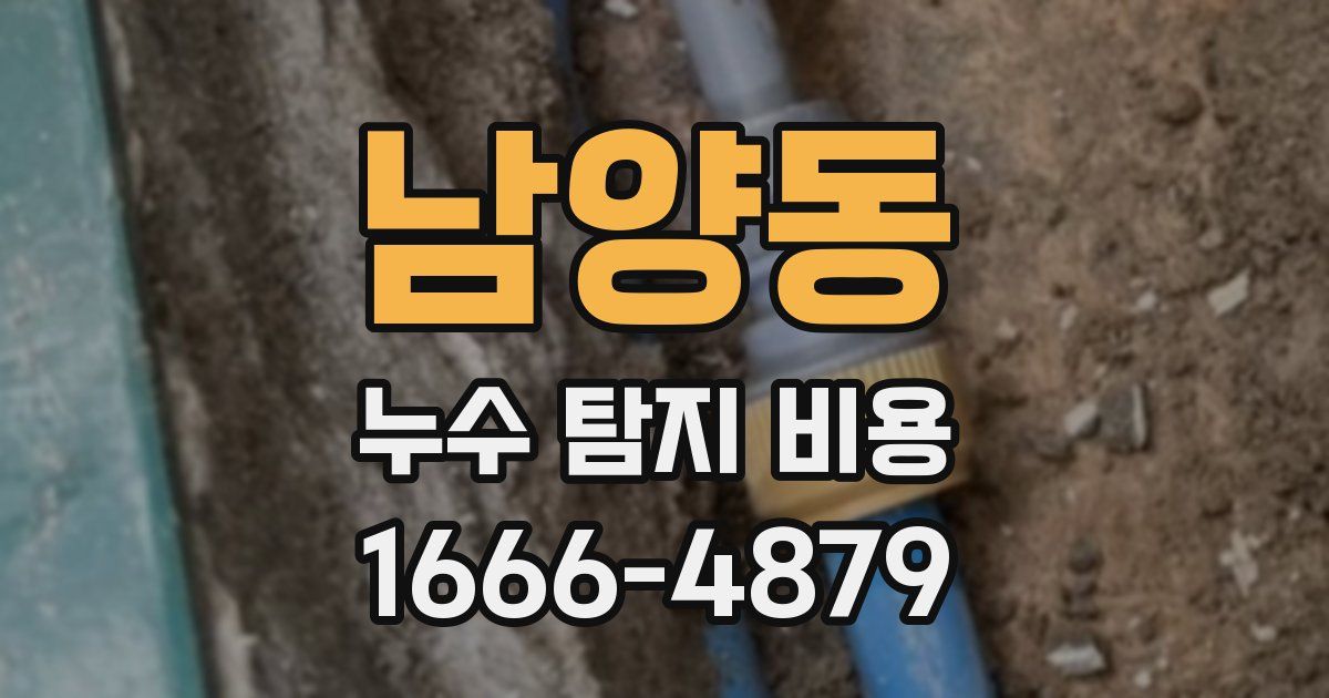남양동 누수 탐지 비용