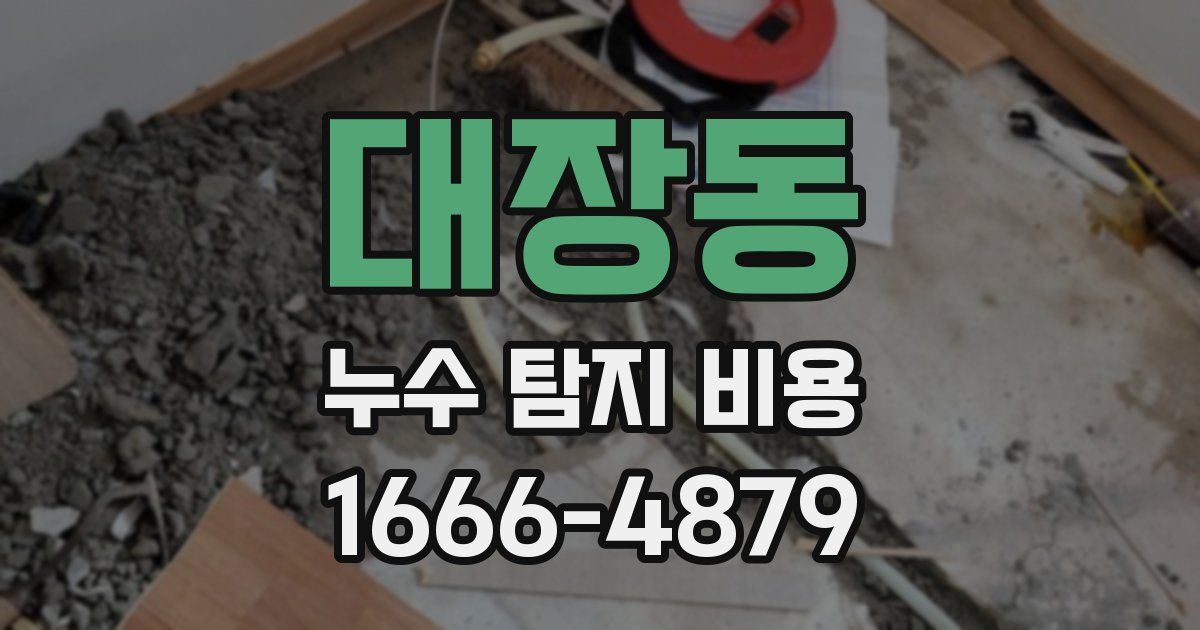 대장동 누수 탐지 비용